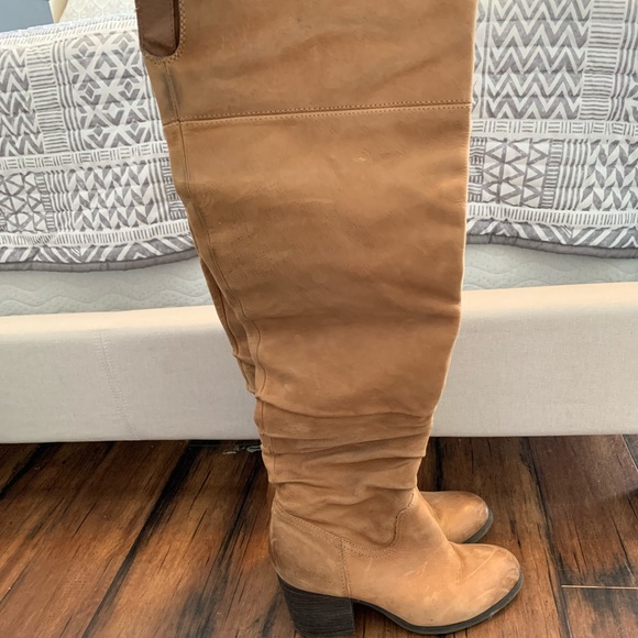 Aldo suede over knee boots chestnut brown sz 8.5 - Picture 9 of 11